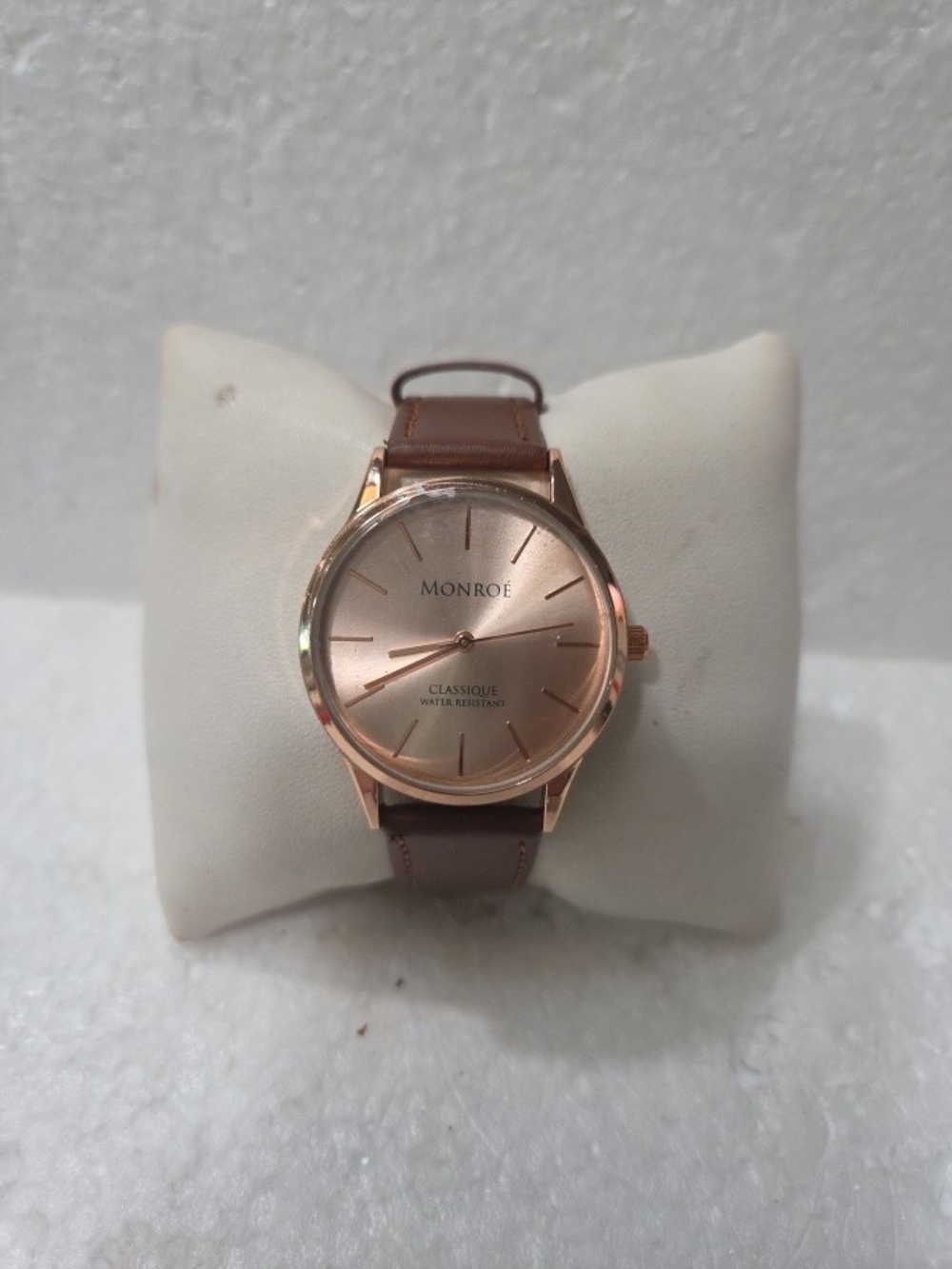 MONROE By MAESTRO Classic Brown Leather Men's Watch - Rose Gold Dial